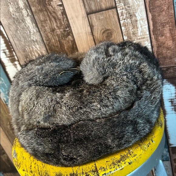 Authentic warm Gray Fur Hat vintage - Picture 2 of 13